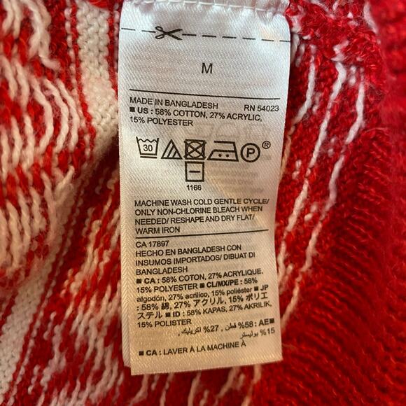 Old Navy Reindeer Fair Isle Christmas Sweater Men Women Size M Red White Holiday - Picture 5 of 8